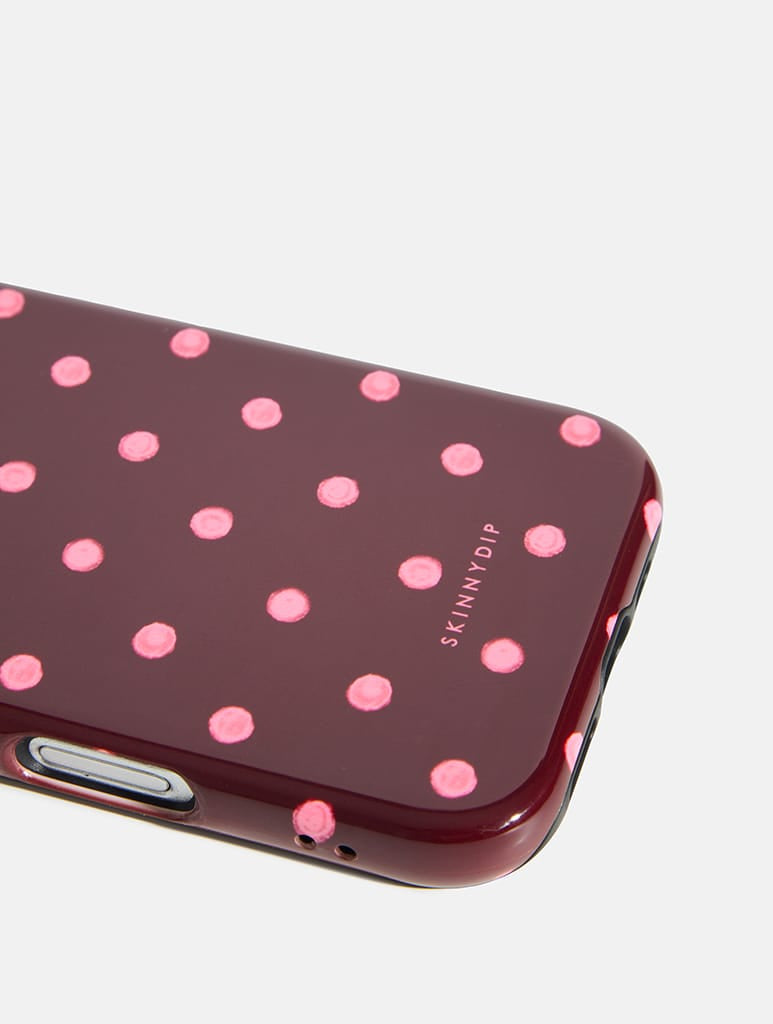 Pink and Brown Polka Dots Ultra Protective iPhone Case Phone Cases Skinnydip London