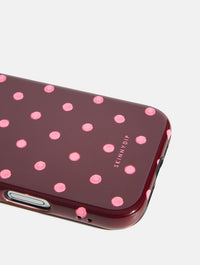 Pink and Brown Polka Dots Ultra Protective iPhone Case Phone Cases Skinnydip London