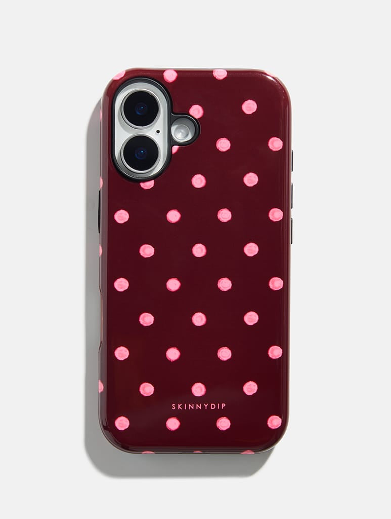Pink and Brown Polka Dots Ultra Protective iPhone Case Phone Cases Skinnydip London