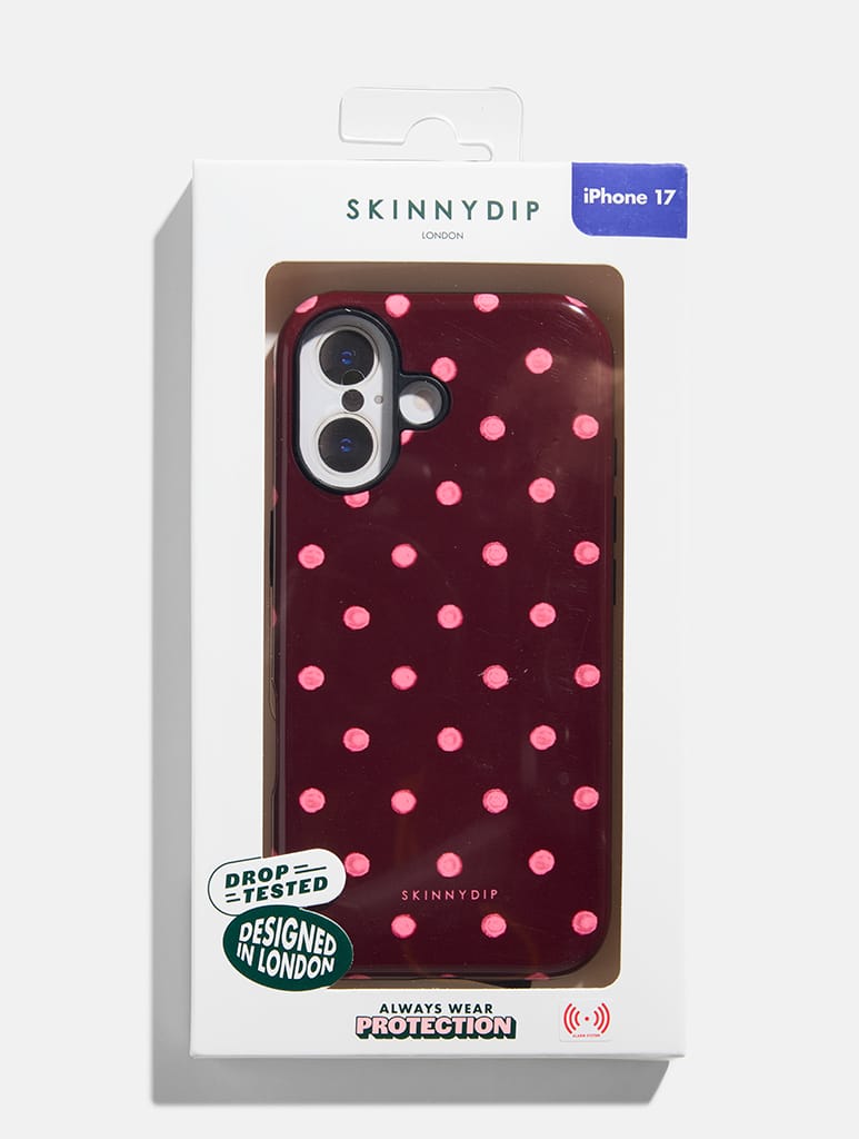 Pink and Brown Polka Dots Ultra Protective iPhone Case Phone Cases Skinnydip London