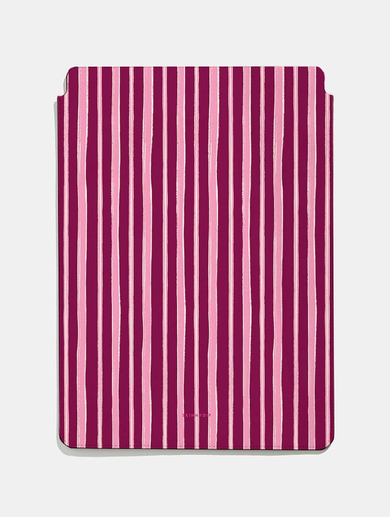 Pink and Burgundy Stripe Tablet Sleeve Tablet Cases Skinnydip London