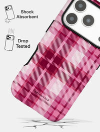 Pink and Burgundy Tartan Ultra Protective iPhone Case Phone Cases Skinnydip London
