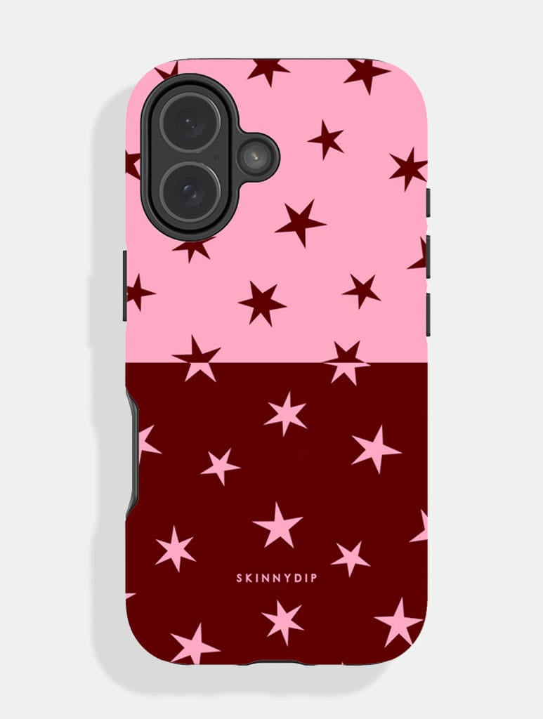 Pink And Burgundy Two Tone Star Ultra Protective iPhone Case Phone Cases Skinnydip London