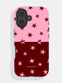 Pink And Burgundy Two Tone Star Ultra Protective iPhone Case Phone Cases Skinnydip London
