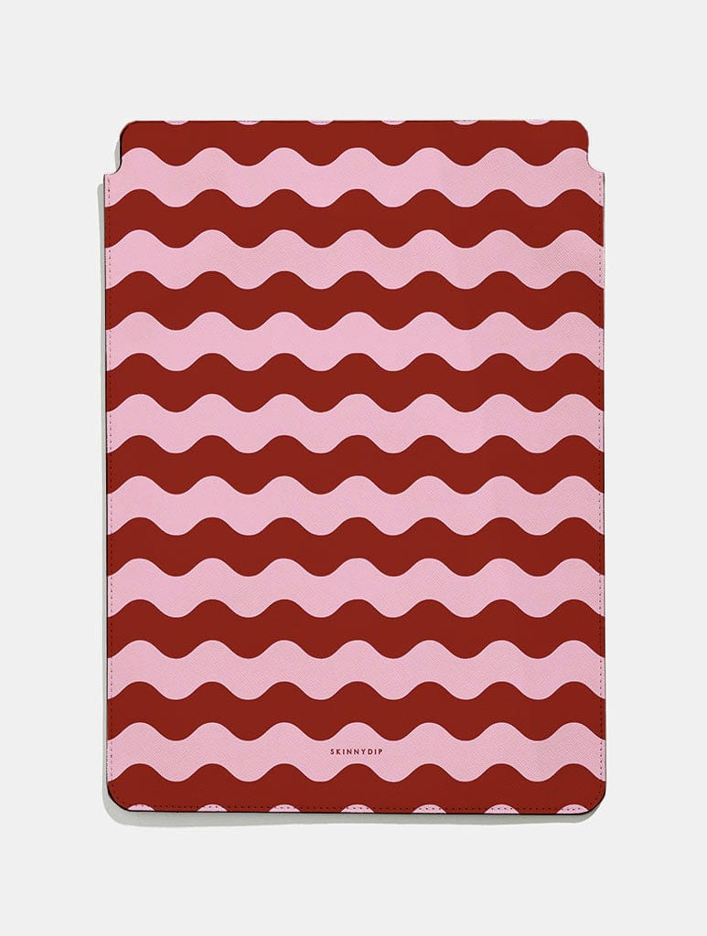 Pink and Burgundy wavy lines Tablet Sleeve Tablet Cases Skinnydip London