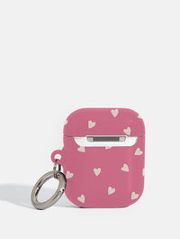 Pink and Cream Ditsy Hearts AirPods Case AirPods Cases Skinnydip London