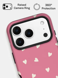 Pink and Cream Ditsy Hearts Ultra Protective iPhone Case Phone Cases Skinnydip London