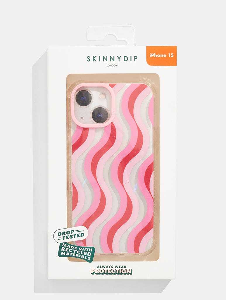 Pink and Red Wave Shock iPhone Case Phone Cases Skinnydip London