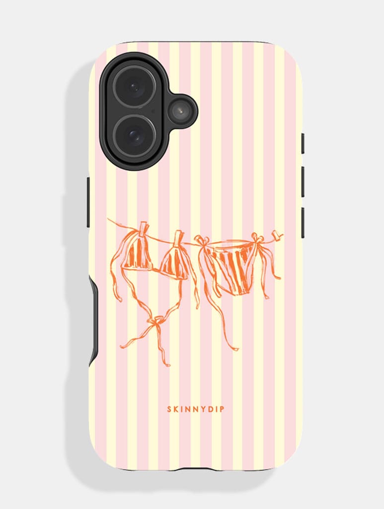 Pink and Yellow Stripe Orange Bikini Ultra Protective iPhone Case Phone Cases Skinnydip London