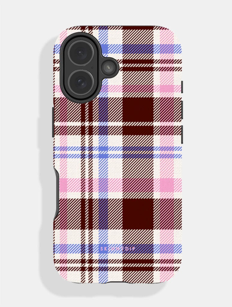 Pink, Blue and Brown Tartan Ultra Protective iPhone Case Phone Cases Skinnydip London