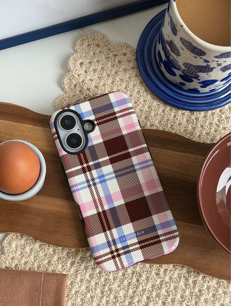 Pink, Blue and Brown Tartan Ultra Protective iPhone Case Phone Cases Skinnydip London