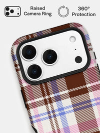 Pink, Blue and Brown Tartan Ultra Protective iPhone Case Phone Cases Skinnydip London