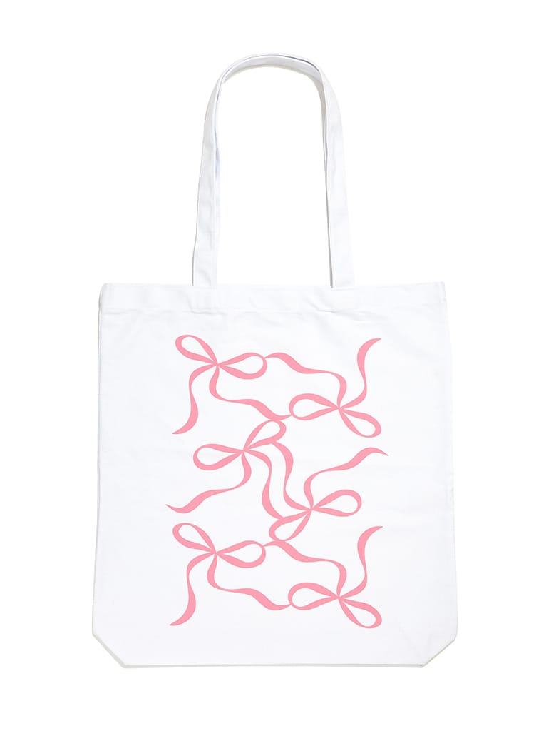 Pink Bow Tote Bag Printed Tote Bags Custard London