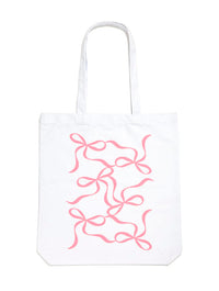 Pink Bow Tote Bag Printed Tote Bags Custard London