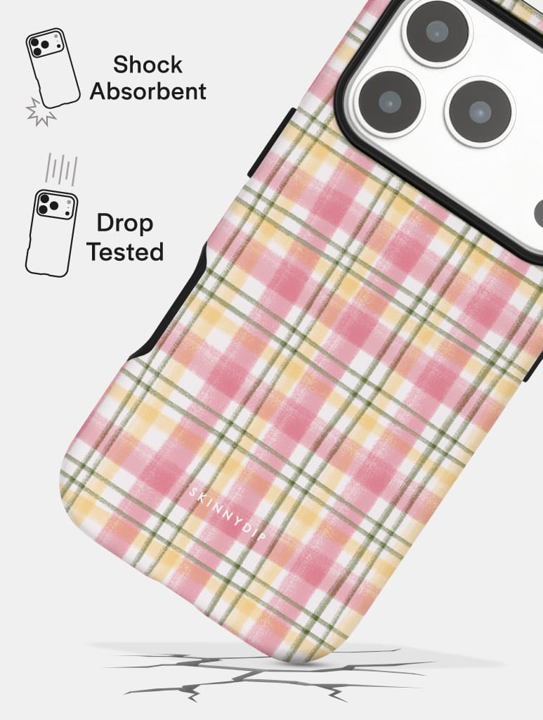 Pink Cottagecore Gingham Ultra Protective iPhone Case Phone Cases Skinnydip London