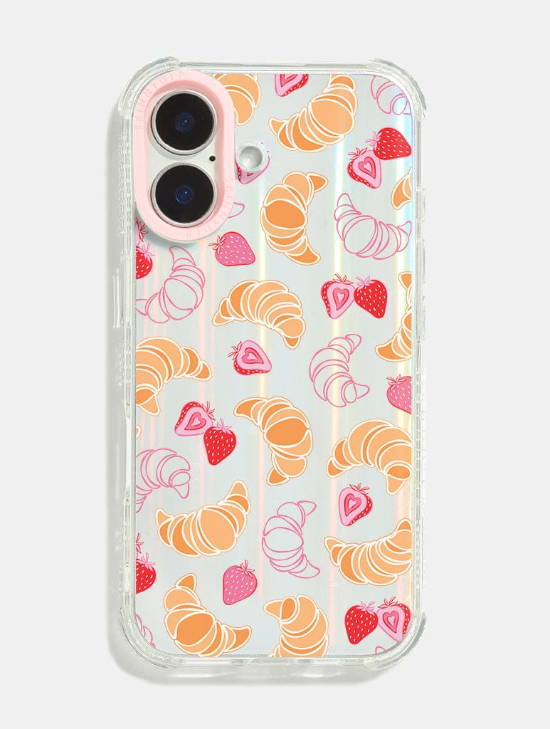 Pink Croissants & Strawberries Shock iPhone Case Phone Cases Skinnydip London