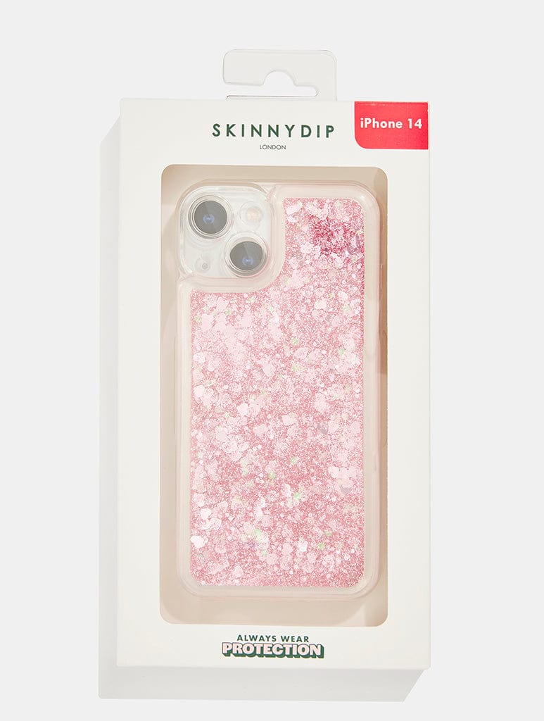 Pink Glitter Liquid Filled Case Phone Cases Skinnydip London