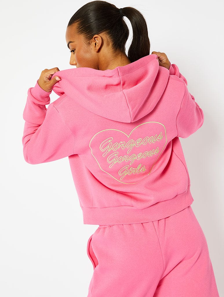 Pink Gorgeous Girls Crop Hoodie Hoodies & Sweatshirts Skinnydip London