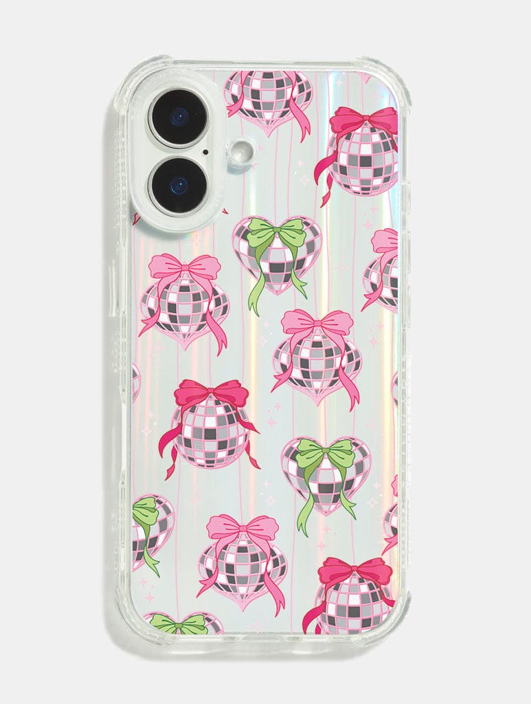 Pink &amp; Green Disco Baubles Shock iPhone Case Phone Cases Skinnydip London