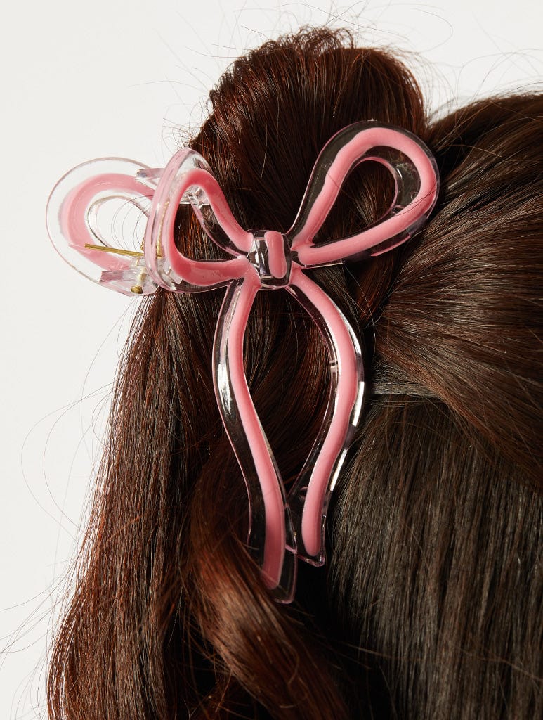 Pink Hair Bow Clip Cute Hair Accessories Skinnydip London