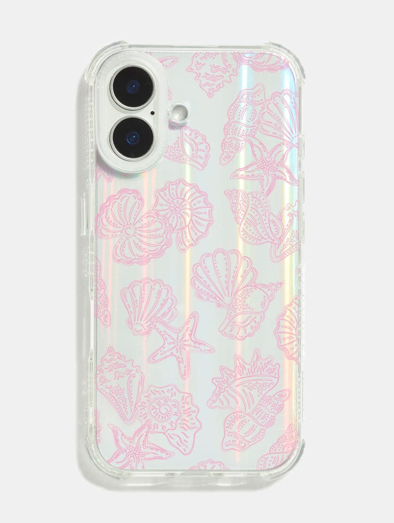 Pink Outline Sea Shells Shock iPhone Case Phone Cases Skinnydip London