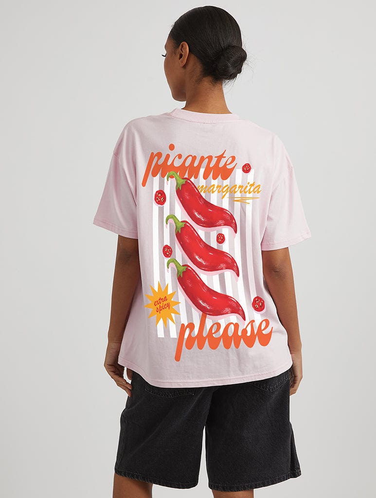 Pink Picante Please T-Shirt In Pink Tops & T-Shirts Skinnydip London