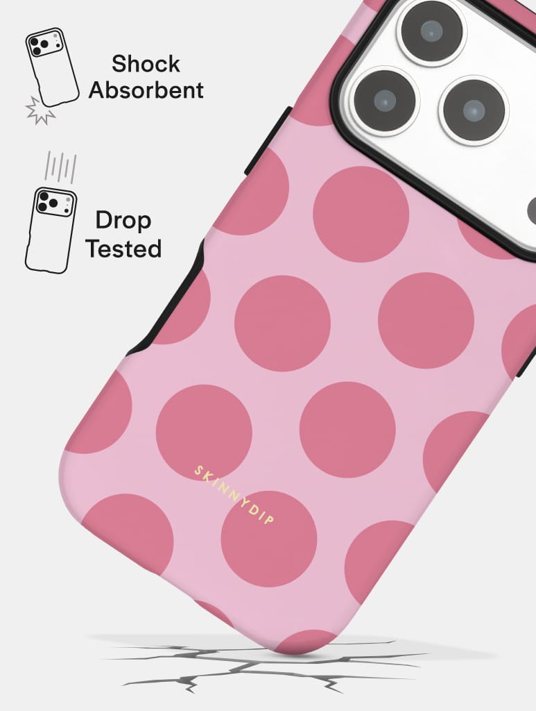 Pink Polka Dots Ultra Protective iPhone Case Phone Cases Skinnydip London