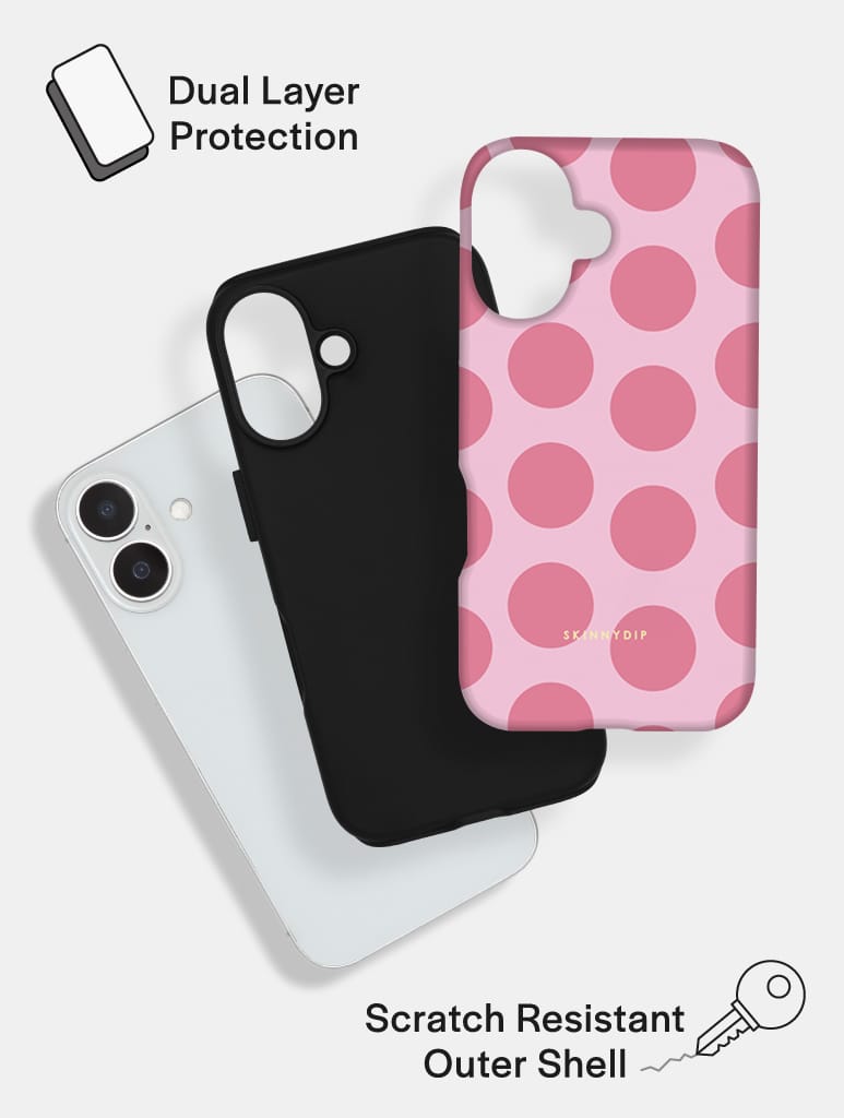 Pink Polka Dots Ultra Protective iPhone Case Phone Cases Skinnydip London