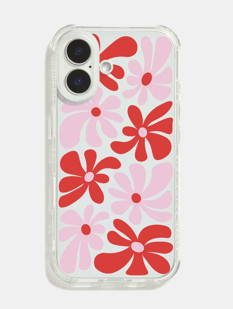 Pink & Red Daisy Shock iPhone Case Phone Cases Skinnydip London