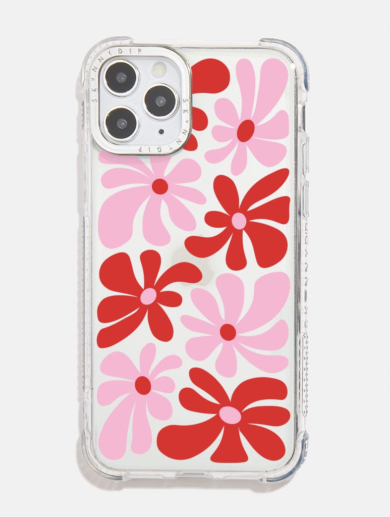 Pink & Red Daisy Shock iPhone Case Phone Cases Skinnydip London