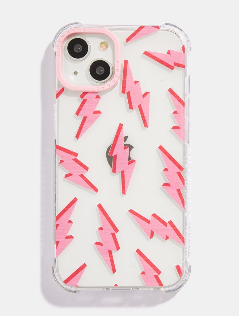 Pink & Red Lightning Bolt iPhone Case Phone Skinnydip London