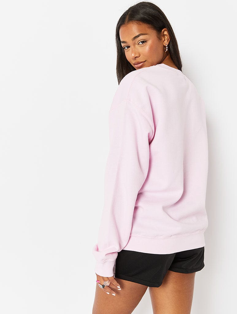 Pink Sticker Print Sweatshirt Hoodies & Sweatshirts Skinnydip London