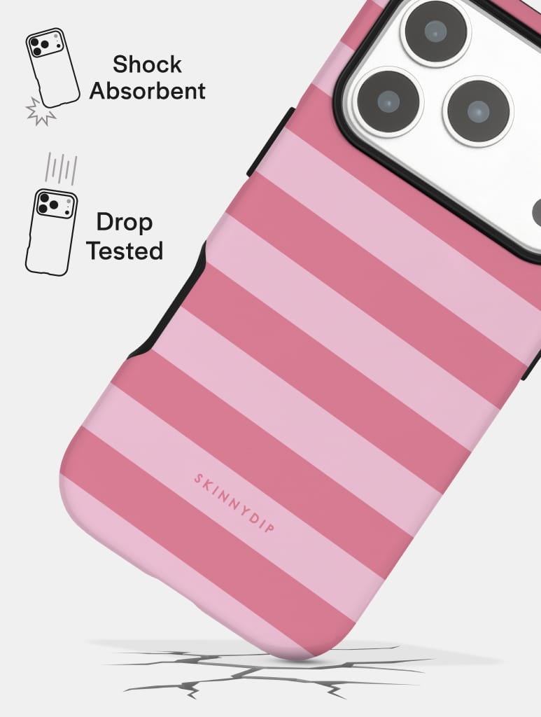 Pink Stripes Ultra Protective iPhone Case Phone Cases Skinnydip London