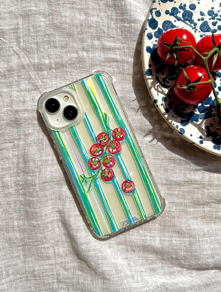 Pippa Smith Studio x Skinnydip Tomatoes On Green Stripes Phone Cases Skinnydip London
