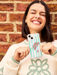 Pippa Smith Studio x Skinnydip Tomatoes On Green Stripes Shock iPhone Case Phone Cases Skinnydip London