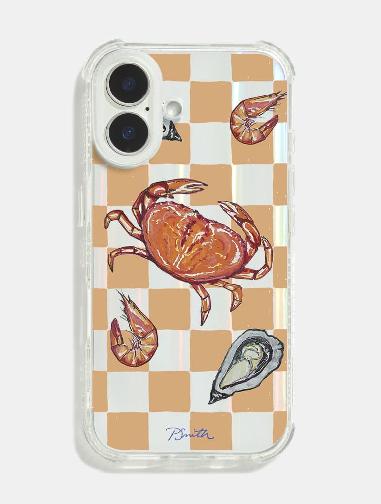 Pippa Smith x Skinnydip Seafood Medley On Check Shock iPhone Case Phone Cases Skinnydip London