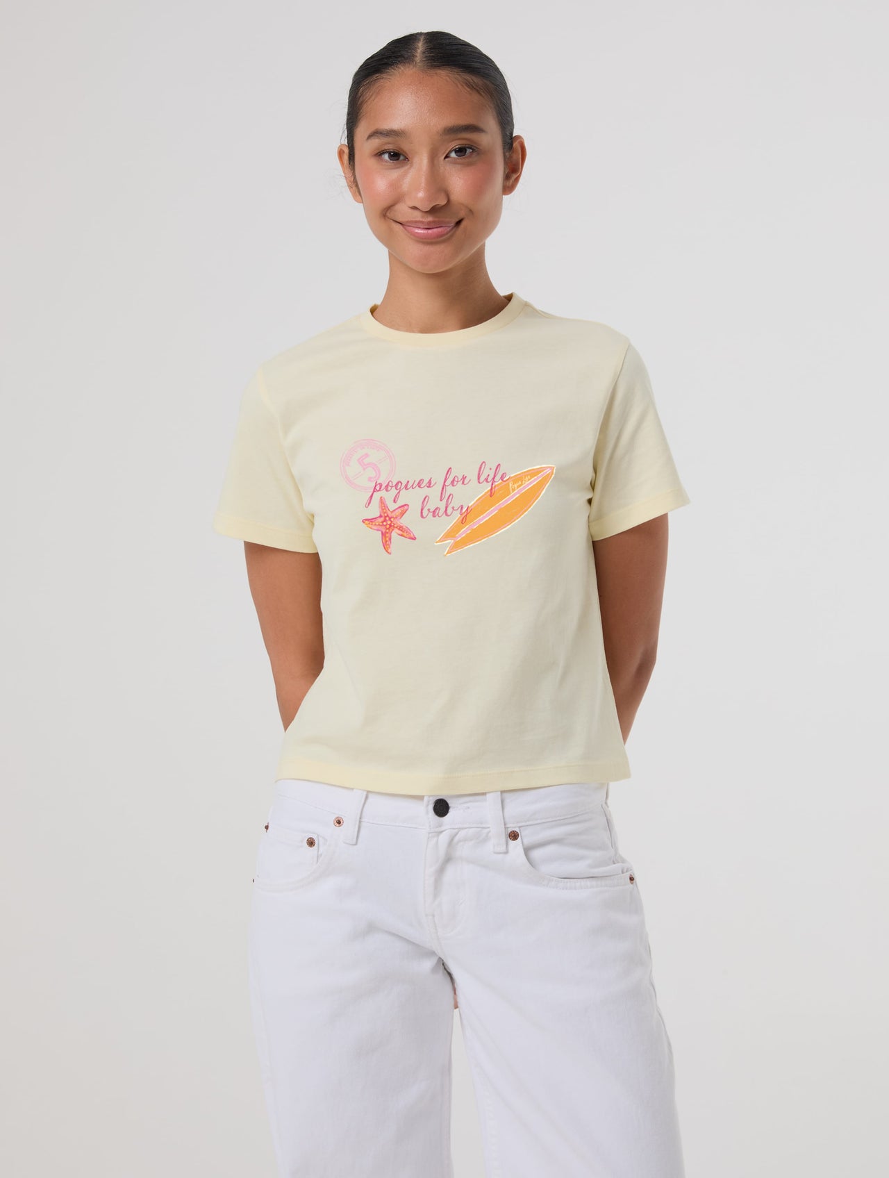 Pogues For Life Baby T-Shirt In Butter Yellow Tops & T-Shirts Skinnydip London