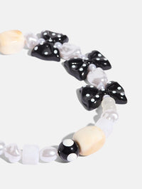 Polka Dot Bow Beaded Strap Phone Grips Skinnydip London