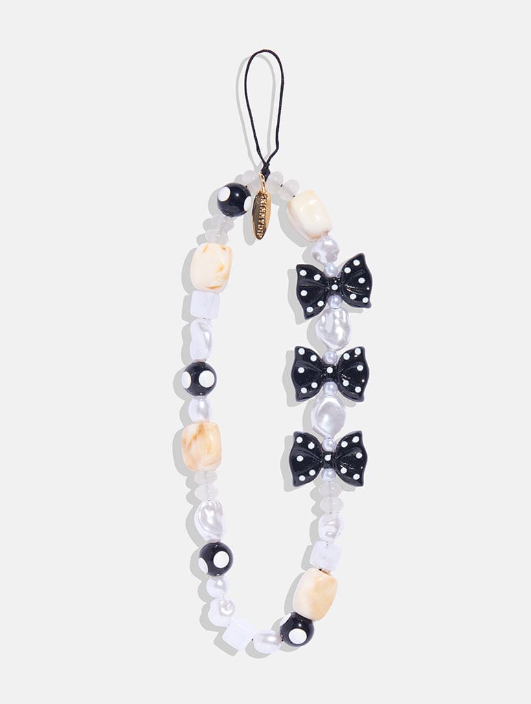 Polka Dot Bow Beaded Strap Phone Grips Skinnydip London