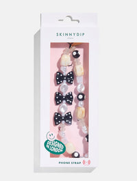 Polka Dot Bow Beaded Strap Phone Grips Skinnydip London