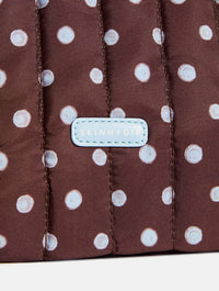 Polka Dot Extra Large Quilted Pouch in Brown and Blue Makeup Bags & Wash Bags Skinnydip London