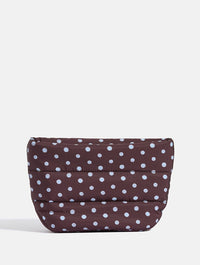 Polka Dot Pillow Pouch Makeup Bag in Brown & Blue Makeup Bags & Wash Bags Skinnydip London