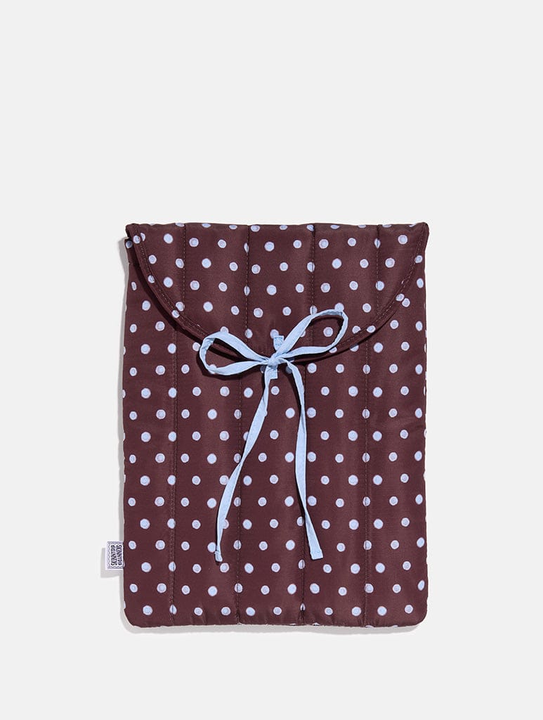 Polka Dot Quilted Bow Laptop Sleeve Laptop Cases Skinnydip London