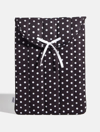 Polka Dot Quilted Laptop Sleeve in Black and White Laptop Cases Skinnydip London