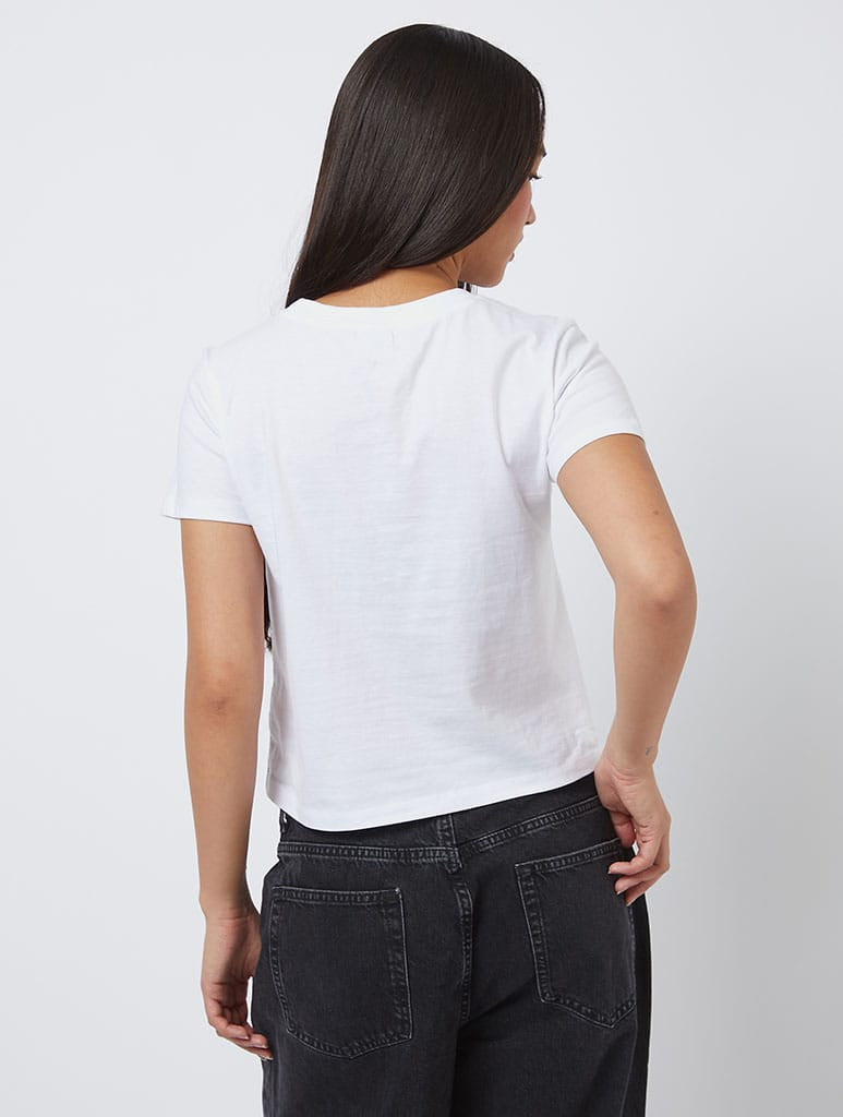 Pop Tie Baby T-Shirt In White Tops & T-Shirts Skinnydip London