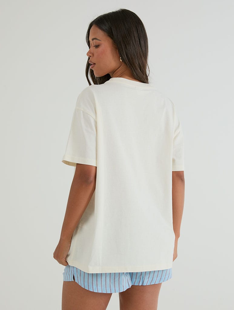 Pop Tie T-Shirt In White Tops & T-Shirts Skinnydip London