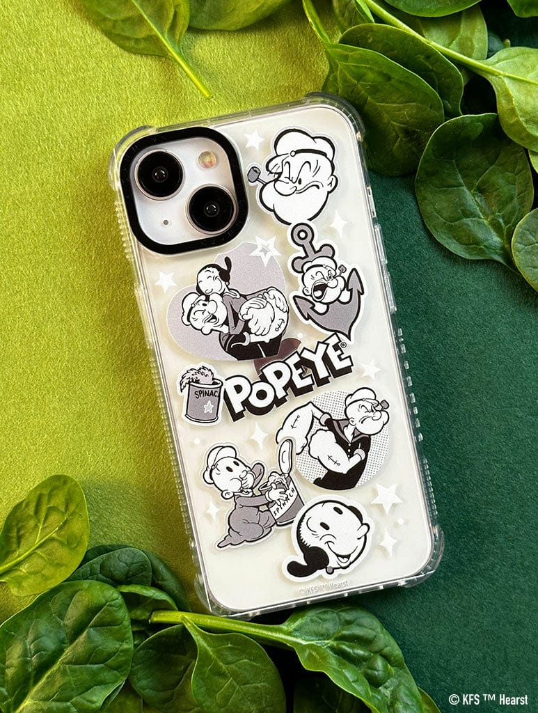 Popeye x Skinnydip Monochrome Sticker Shock iPhone Case Phone Cases Skinnydip London