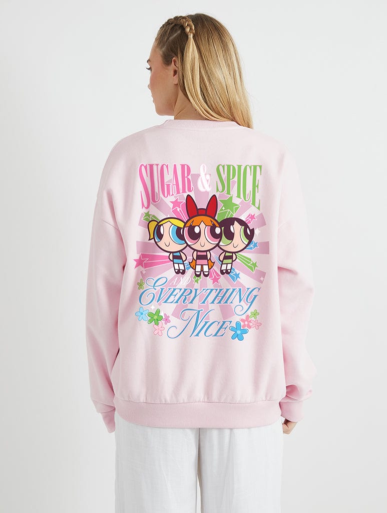 Powerpuff Girls Sugar & Spice Sweatshirt In Pink Hoodies & Sweatshirts Skinnydip London