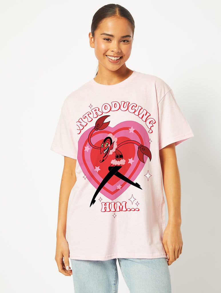 PowerPuff Girls x Skinnydip Him T-Shirt in Pink Tops & T-Shirts Skinnydip London