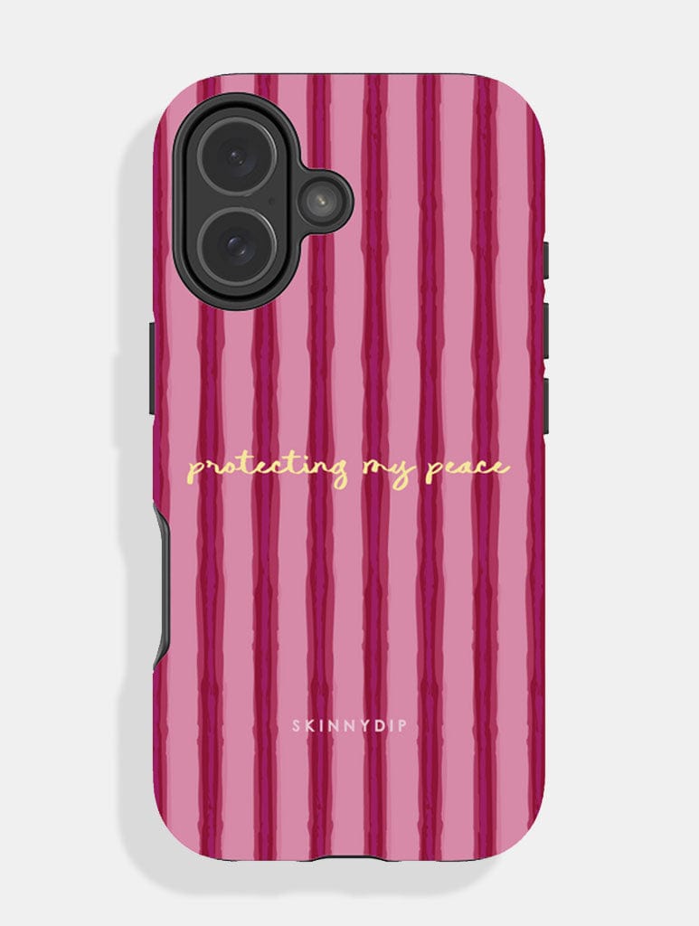 Protecting my Peace Stripey Quote Ultra Protective iPhone Case Phone Cases Skinnydip London